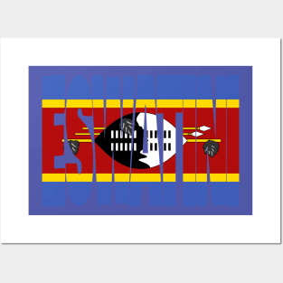 Eswatini flag stencil Posters and Art